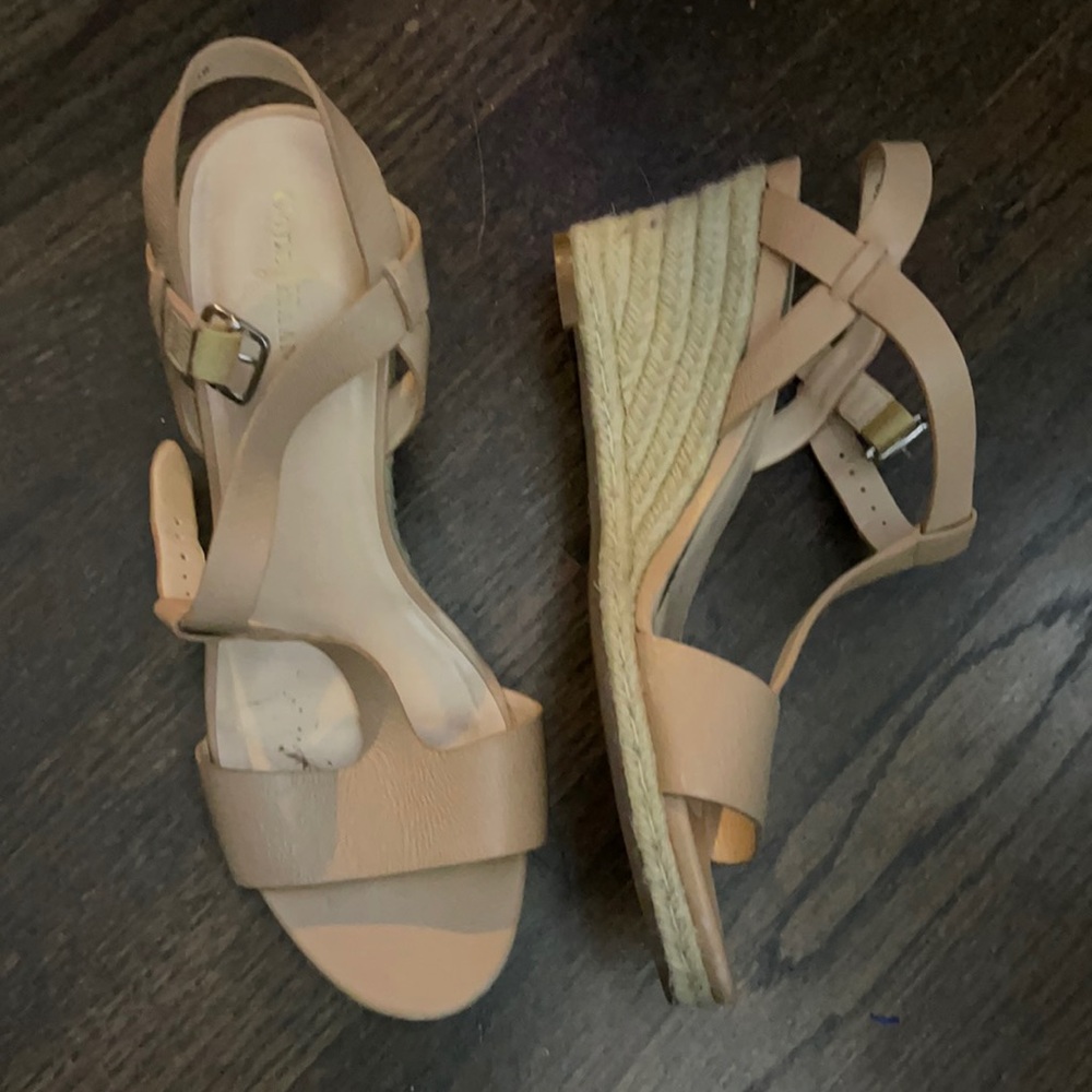 Cole haan nude wedge sandals